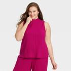 Women's Plus Size Mock Neck Ribbed Tank Top - A New Day