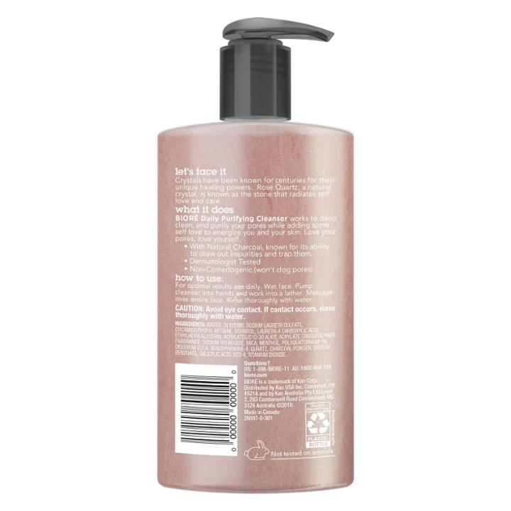Biore Rose Quartz + Charcoal Daily Purifying Cleanser