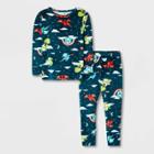 Toddler Boys' Rainbow & Clouds Pajama Set - Cat & Jack Dark Teal