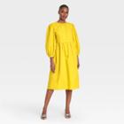 Women's Balloon Long Sleeve Tie-back Dress - Who What Wear Yellow