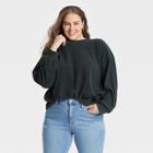 Women's Plus Size Textured Fleece Sweatshirt - Universal Thread Dark Gray