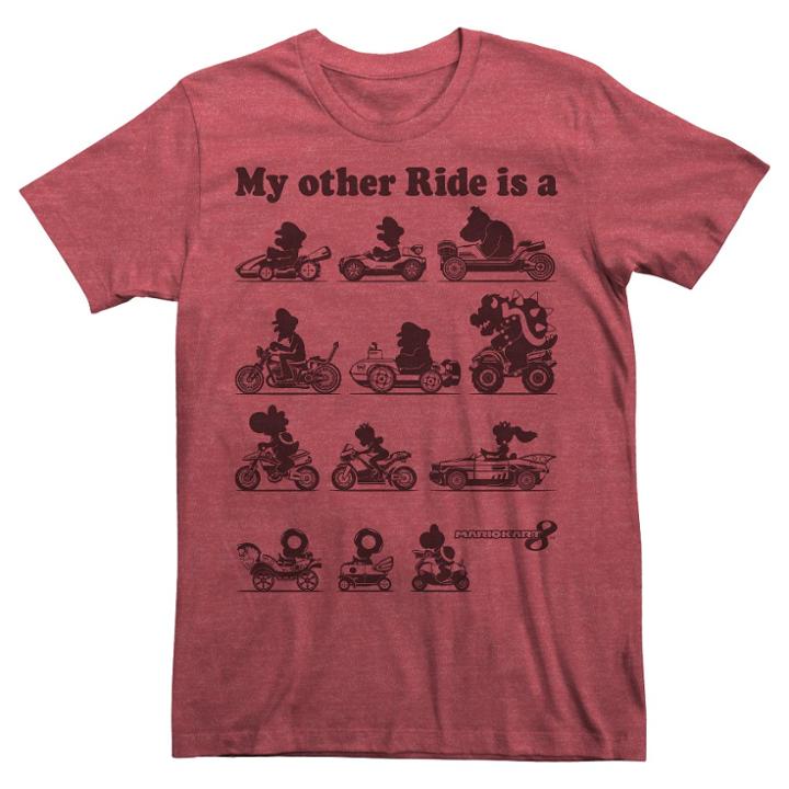Men's Mario Kart My Other Ride Is A T-shirt - Red Heather