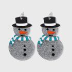 No Brand Glitter Snowman Drop Earrings