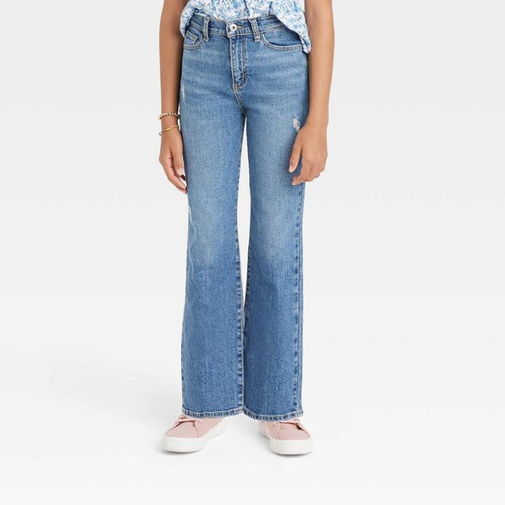 Girls' High-rise Dad Jeans - Art Class Dark Wash