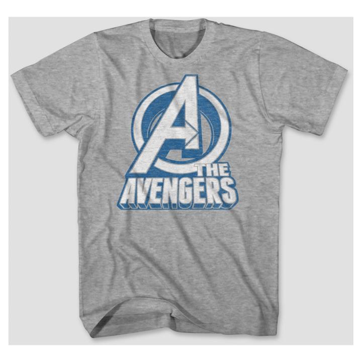 Marvel Men's Avengers Logo Graphic T-shirt - Heather Gray