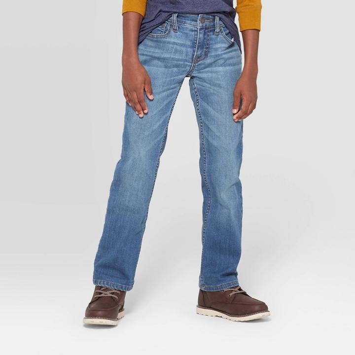 Boys' Flannel Lined Slim Denim - Cat & Jack Medium Wash 4, Boy's,