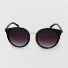 Women's Round Plastic Metal Combo Sunglasses - A New Day Black, Black/grey