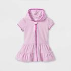 Toddler Girls' Front Zip-up Hooded Loop Terry Cover Up - Cat & Jack Purple