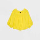 Women's Plus Size Raglan Long Sleeve Blouse - Who What Wear Yellow