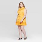 Women's Plus Size Sleeveless Scoop Neck Mini Dress - Who What Wear Gold