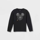 Boys' Disney Mickey Mouse Web Glow Long Sleeve Graphic T-shirt - Black