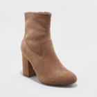 Women's Cameria Wide Width Sock Fashion Bootie - A New Day Taupe