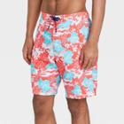 Speedo Men's 8 Floral Print Swim Trunks - Coral Red