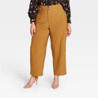 Women's Plus Size High-rise Relaxed Fit Trousers - Who What Wear Brown