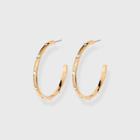 Enamel And Rhinestone Studded Hoop Earrings - A New Day
