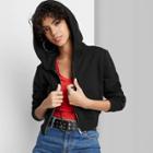 Women's Cropped Zip-up Hoodie - Wild Fable Black Xxs