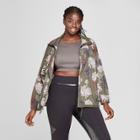 Women's Plus Size Floral Chrysanthemum Print Raglan Softshell Jacket - Joylab Olive