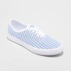 Women's Savannah Canvas Stripe Sneakers Lace Up - A New Day Blue