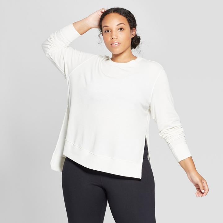 Target Women's Plus Size Cozy Layering Sweatshirt - Joylab Marshmallow White