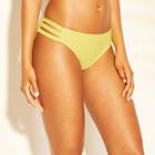 Women's Textured Cheeky Bikini Bottom - Shade & Shore Chartreuse Yellow