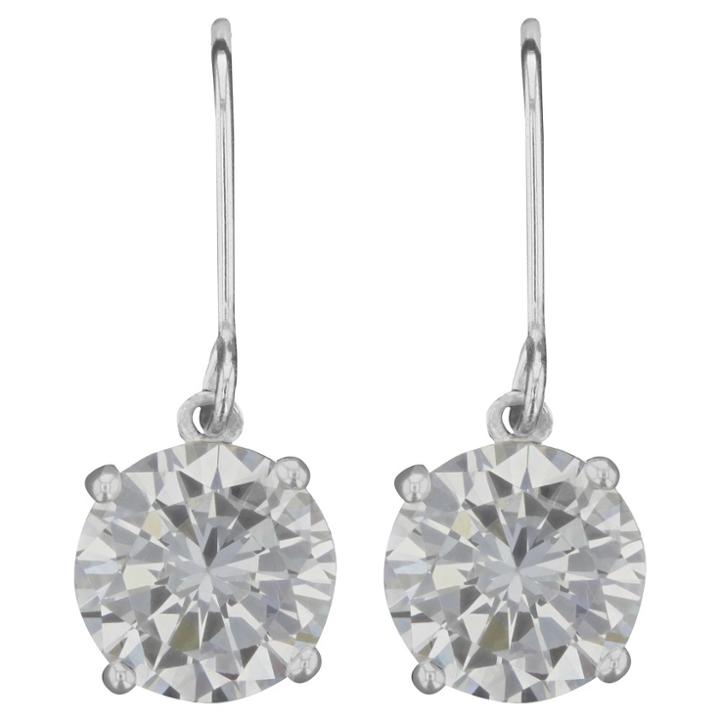 Target Drop Earrings Plated Brass Dangle Round Cubic Zirconia -