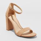 Women's Ema Wide Width High Block Heel - A New Day Taupe (brown) 9w,