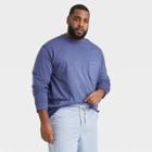Men's Big & Tall Standard Fit Long Sleeve Crewneck T-shirt - Goodfellow & Co Blue
