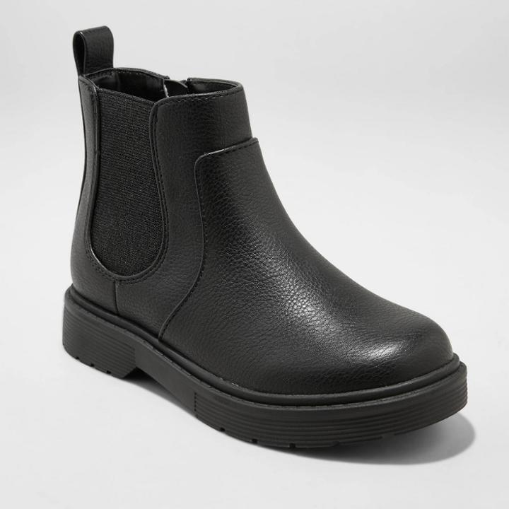 Girls' Zita Zipper Slip-on Chelsea Boots - Cat & Jack Black