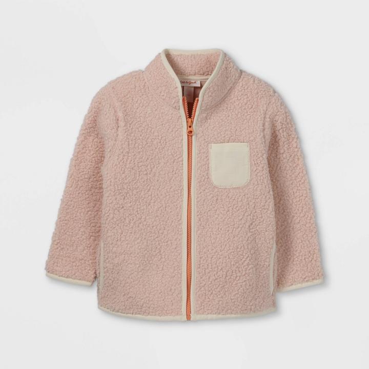 Toddler Sherpa Zip-up Sweatshirt - Cat & Jack Blush
