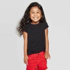Toddler Girls' Short Sleeve Solid T-shirt - Cat & Jack Black