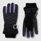 Girls' Solid Promo Ski Gloves - C9 Champion Black/lilac 8-16, Girl's, Purple Black