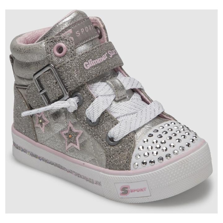 Toddler Girls' S Sport By Skechers Splay High Top Sneakers - Silver 1,