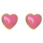 Target Ellen 18k Gold Overlay Enamel Heart Stud Earrings - Pink, Girl's