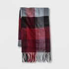 Men's Colorblock Brushed Twist Fringe Wrap Scarf - Goodfellow & Co Red