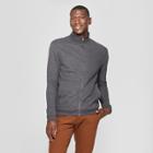 Men's Standard Fit Mock Collar Fleece Zip-up Sweatshirt - Goodfellow & Co Charcoal (grey)
