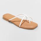 Women's Alessandra Strappy Toe Loop Sandals - A New Day White