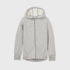 Girls' Fleece Full Zip Hoodie Sweatshirt - All In Motion Gray Heather