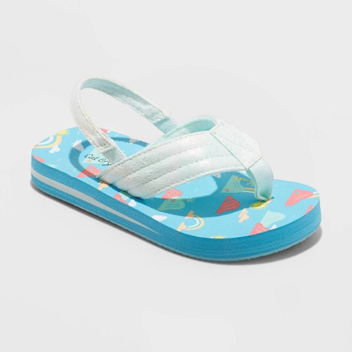 Toddler Girls' Shawn Slip-on Thong Sandals - Cat & Jack Blue