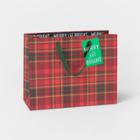 Large Square Plaid Gift Bag - Wondershop