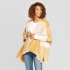 Women's Cozy Check Ruana - Universal Thread Navy One Size, Yellow