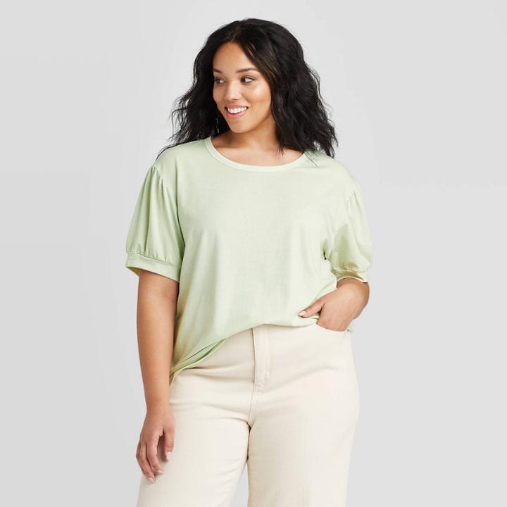 Women's Plus Size Short Sleeve T-shirt - Universal Thread Green 1x, Women's,