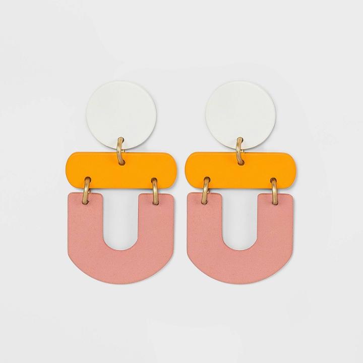 Multi Flat Geometric Sprayed Drop Earrings - Universal Thread ,