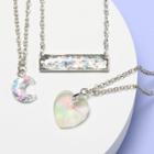 Girls' 3pk Layered Necklace Set - More Than Magic Silver, Girl's,