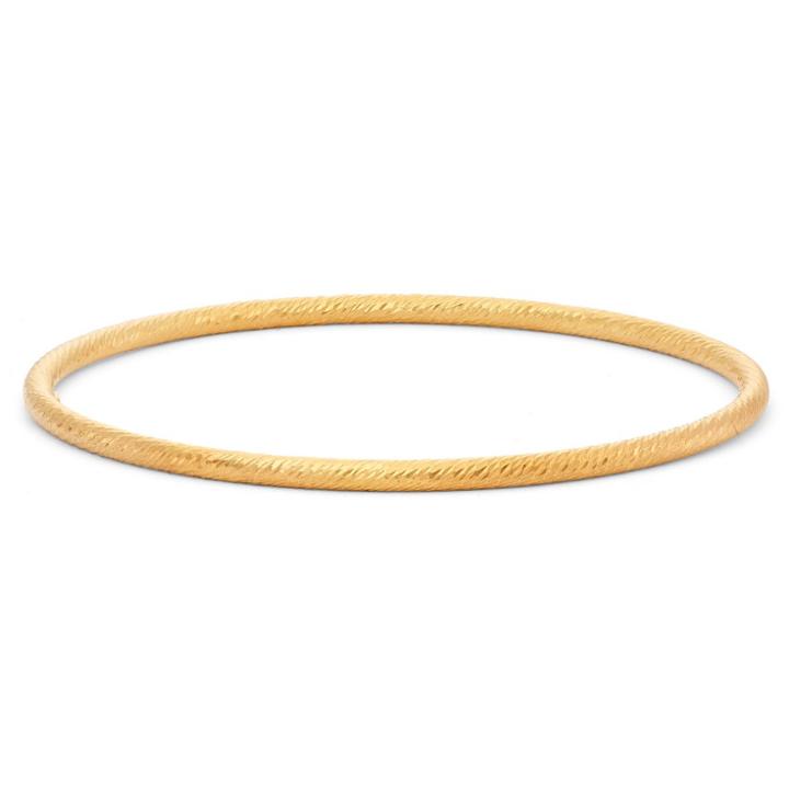 Tiara Gold Over Silver Textured Twist Bangle, Yellow