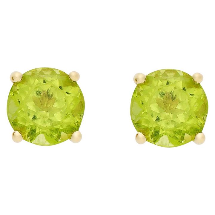 Target 2.60 Carat Tw Oval-cut Peridot Stud Earrings Gold Plated (august), Girl's, Green