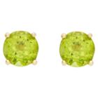 Target 2.60 Carat Tw Oval-cut Peridot Stud Earrings Gold Plated (august), Girl's, Green