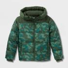 Boys' Short Puffer Jacket - All In Motion Olive Green