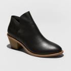Women's Indie Faux Leather Heeled Bootie - Universal Thread Black