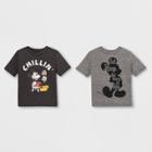 Toddler Boys' 2pk Disney Mickey Mouse & Friends Mickey Mouse Short Sleeve T-shirts - Gray 18m,