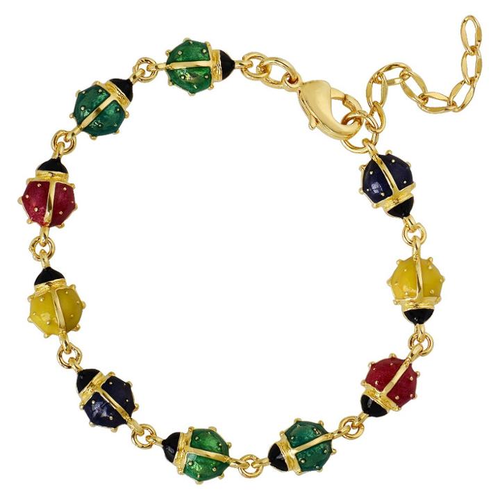 Target Ellen 18k Gold Overlay Enamel Children's Ladybug Link Bracelet, Girl's,